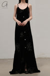 MUTEDANCE velvet embroidered suspender skirt MD24SS31